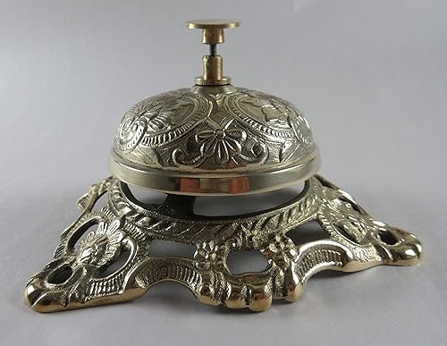 Miniatura 7 de Upper Deck Campana de contador de hotel de latón macizo adornado