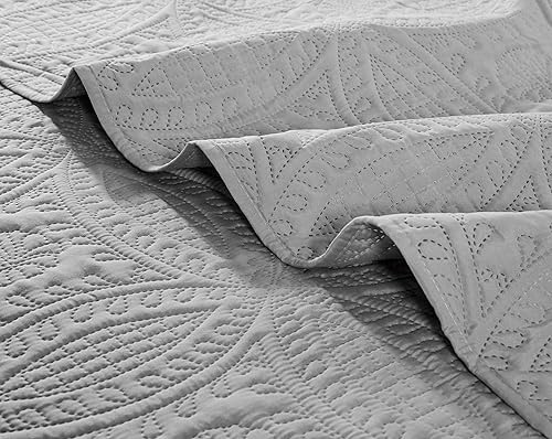 Miniatura 9 de Legacy Decor Juego de colcha de 3 piezas de gran tamaño de 100 pulgadas de ancho x 106 pulgadas de largo, tamaño Queen, color rosa paraíso