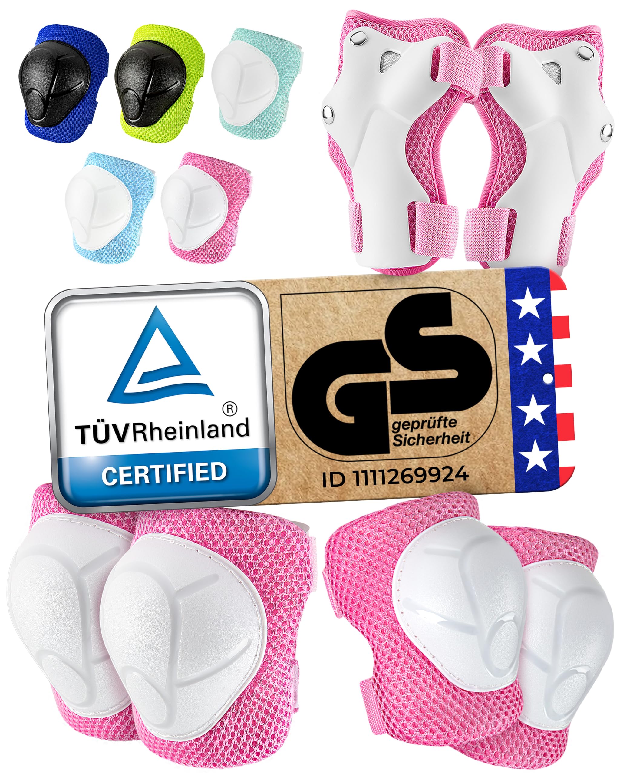 99FLIPS Knee Pads for Kids 3-12 Years [6pc] - Skating Protective Gear
