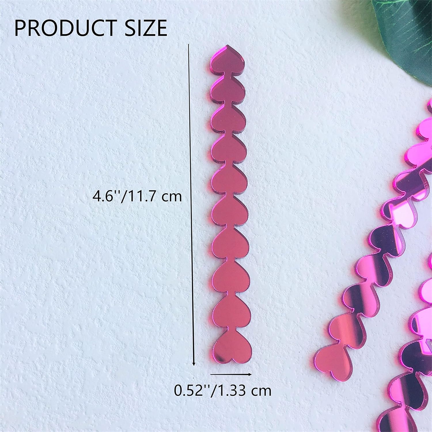CHENRUI 20 Pcs Heart Mirror Cakesicle Sticks, Valentine Birthday Baby Shower Popsicle Sticks (Pink Mirror)