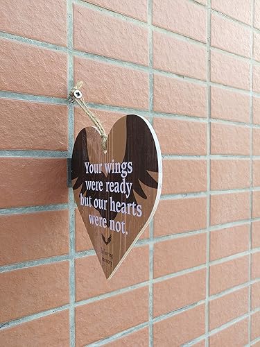 Miniatura 6 de CARISPIBET Your Wings were Ready but Our Hearts were not. in Loving Memory - Letrero decorativo para la pérdida de un ser querido, arte de pared