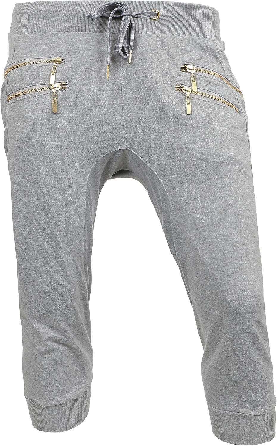Hat and Beyond Mens Jogger Pants Casual Capri Harem Four Zipper Sweat Shorts