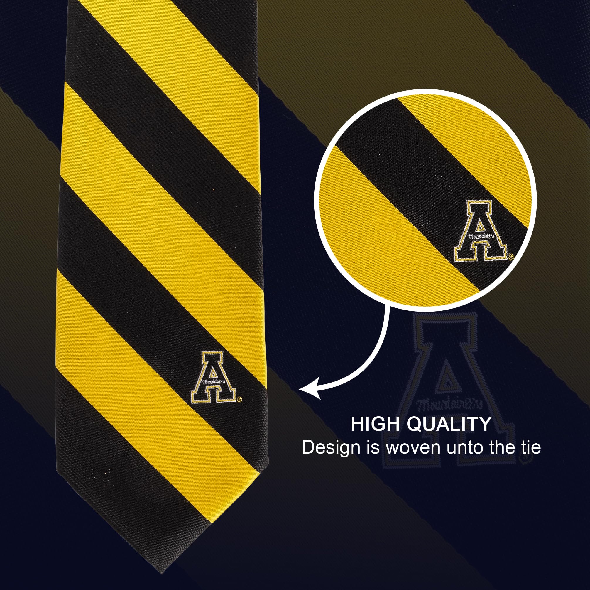 Desert Cactus Appalachian State University Tie Mountaineers App State 100% Polyester with Logo Officially Licensed (Style A)