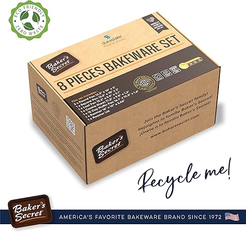 Miniatura 6 de Juegos de utensilios para hornear  Juego de 8 moldes para hornear con agarre  Juego de bandejas para hornear para horno antiadherentes, artículos de