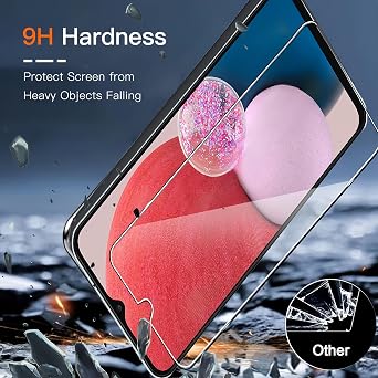 2 Pack for Samsung Galaxy A13 Screen Protector Tempered Glass, Anti-Scratch Case Friendly