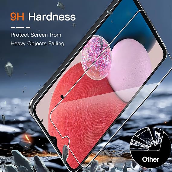 2 Pack for Samsung Galaxy A13 Screen Protector Tempered Glass, Anti-Scratch Case Friendly