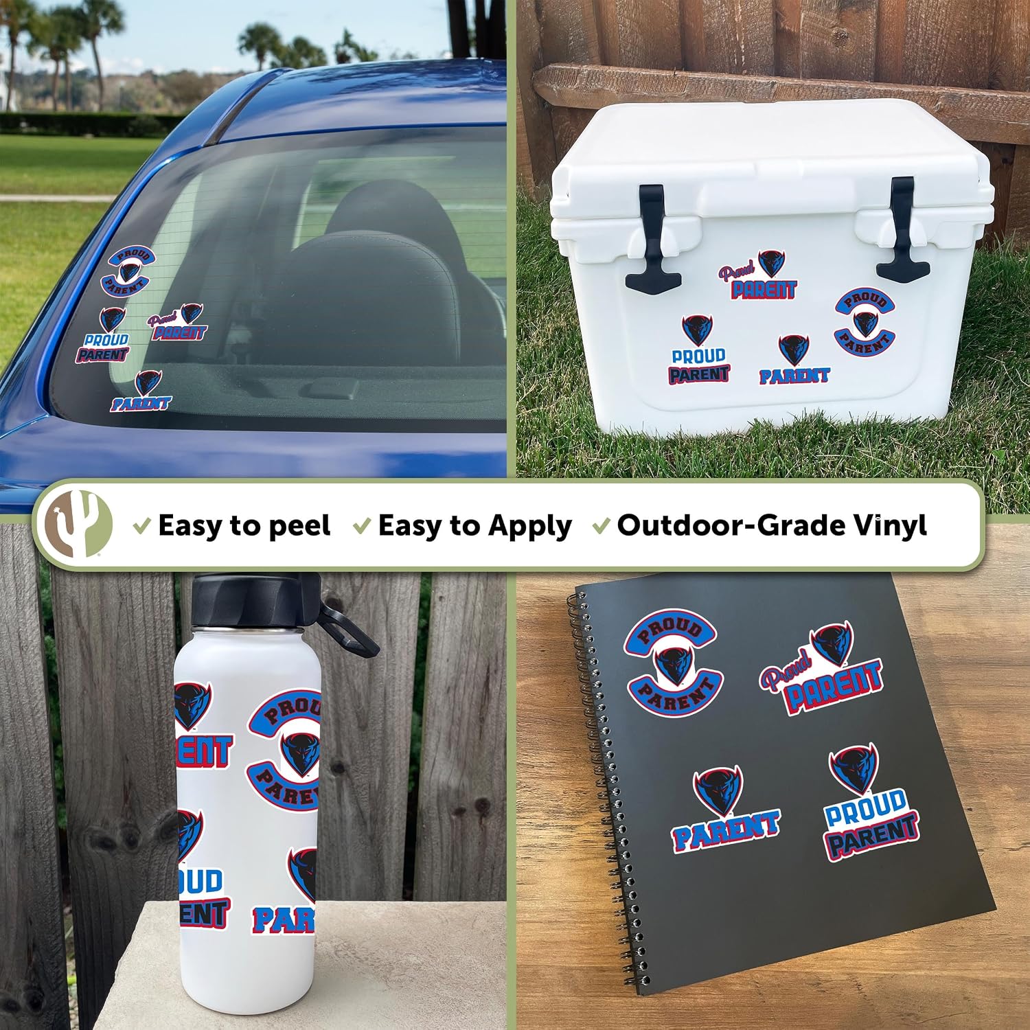 Desert Cactus DePaul University Sticker Blue Demons Vinyl Decal Laptop Water Bottle Car Scrapbook (Proud Parent Sheet)