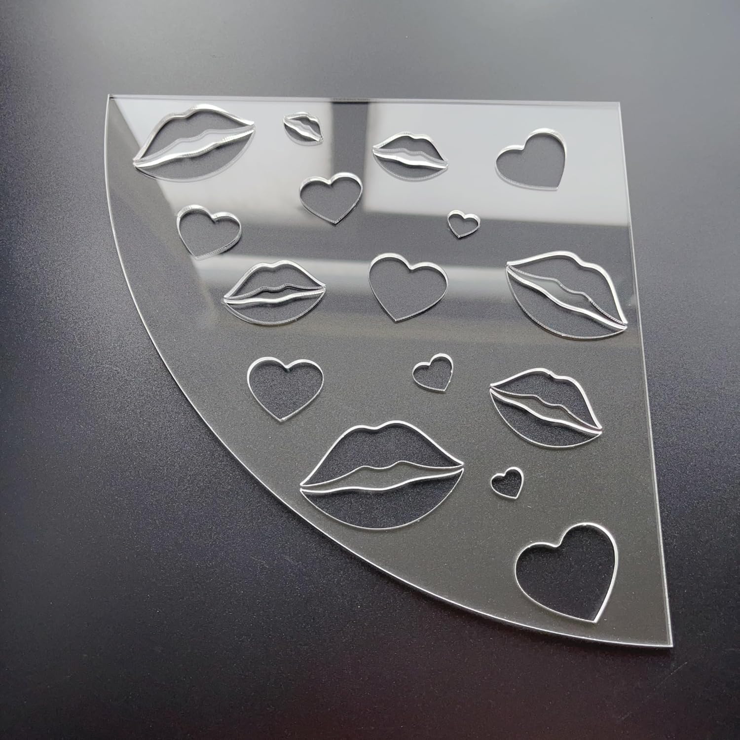 Lips and Heart Acrylic Sleeve Bleaching Stencil, T-Shirt Bleach Stencil, Shirt Sleeve Tool, Making Custom Shirts