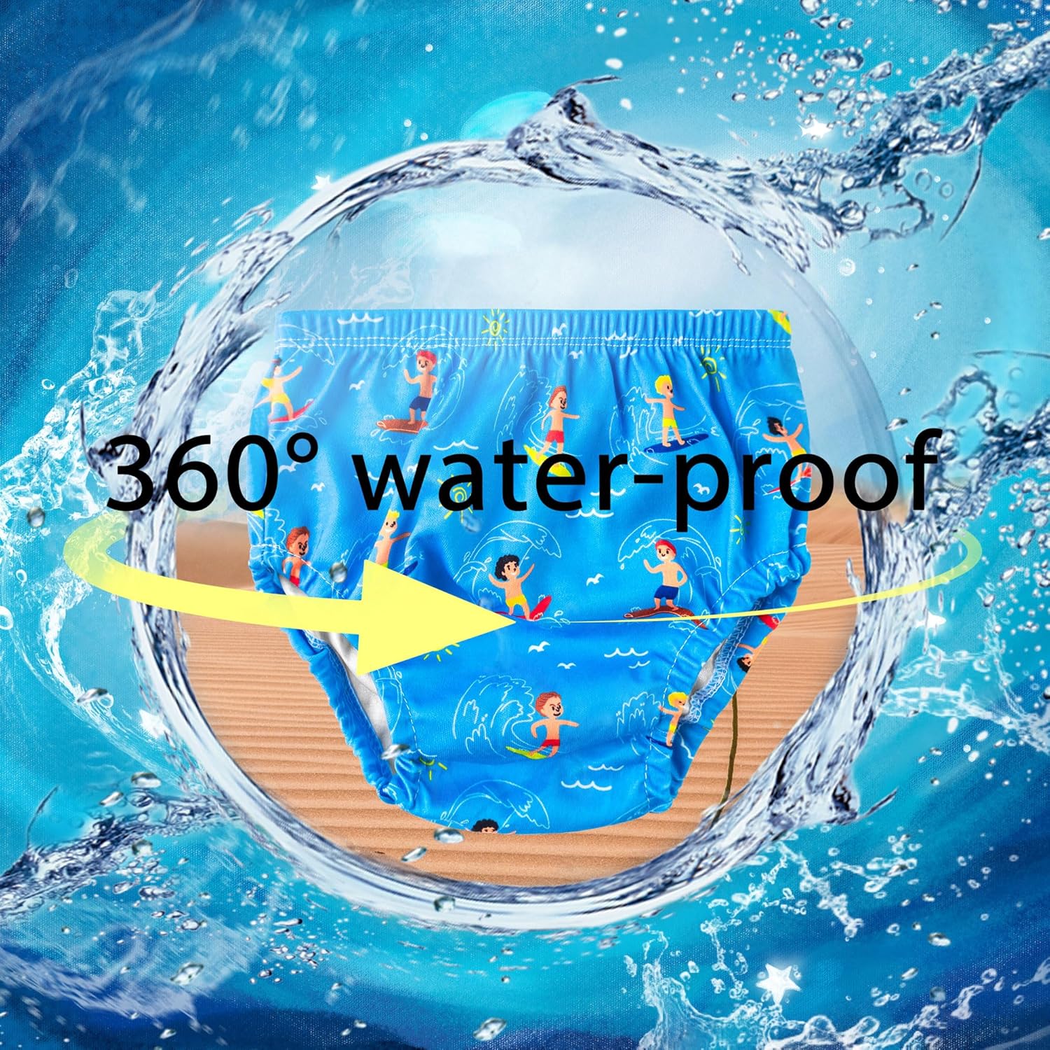 Max Shape Waterproof Rubber Training Underwear for Toddlers,Toddler Plastic Potty Training Underwear Toddler Rubber Swim Diaper Cover - Image 4