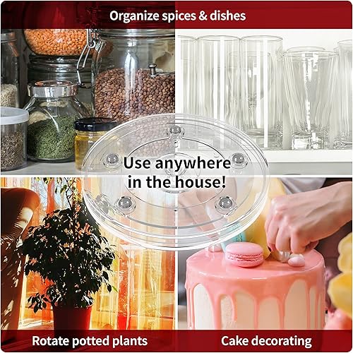 Miniatura 6 de Lazy Susan - Organizador giratorio de 6 pulgadas para mesa, encimera de cocina, despensa, gabinete, especias, maquillaje, TV, base giratoria