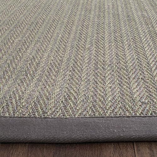 Miniatura 10 de SAFAVIEH Natural Fiber Collection NF444A - Alfombra decorativa de 3 x 5 pies, diseño de sisal en espiga de borde de espiga, fácil cuidado, ideal