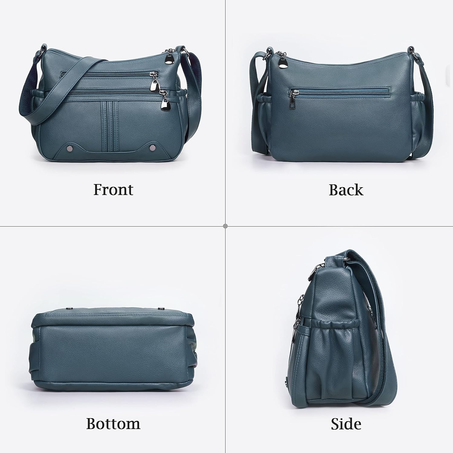 Women Soft PU Leather Shoulder Handbag Multi Pocket Crossbody Bag Ladies Medium Roomy Purses Fashion Tote Top Handle Satchel