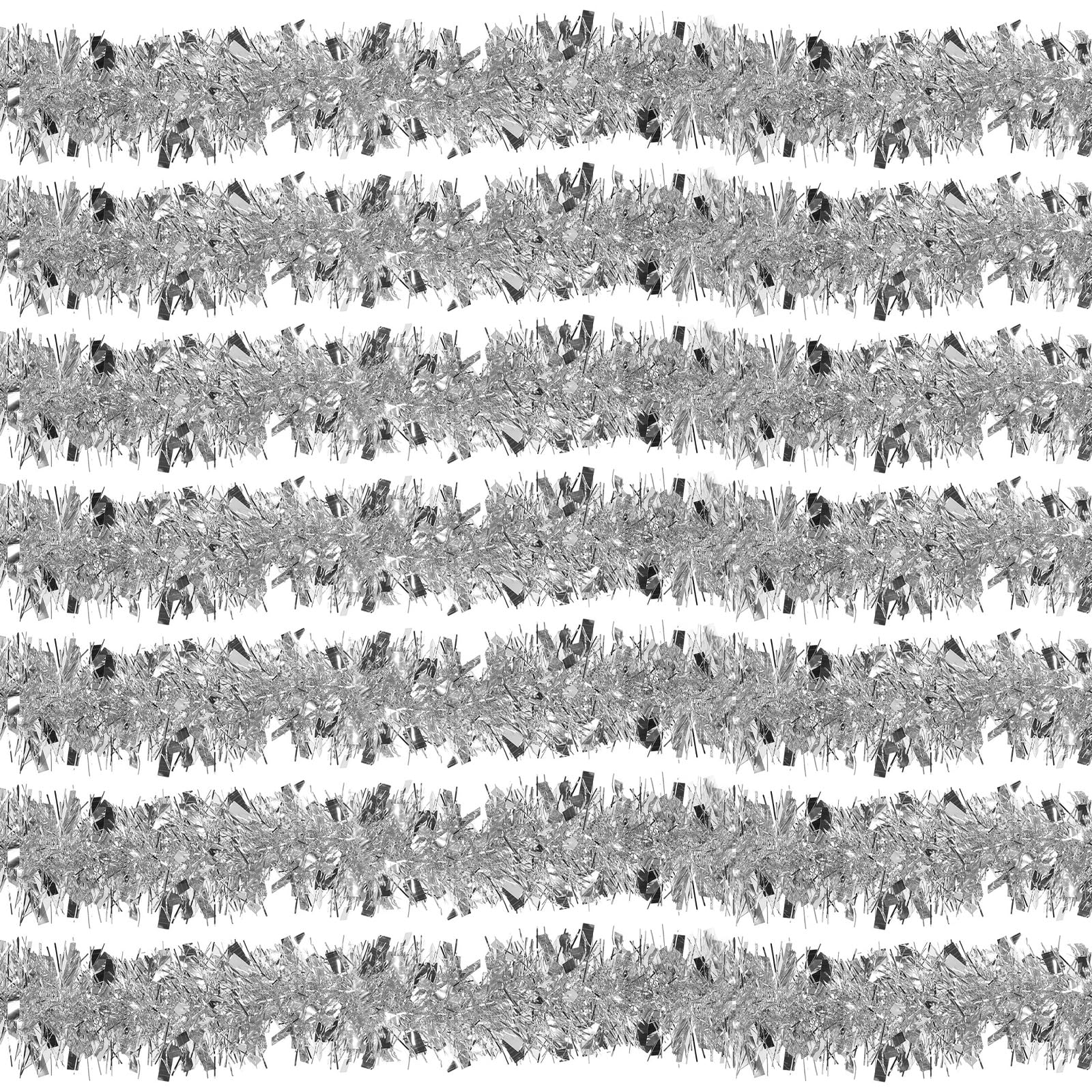 100 FT Christmas Tinsel Garland Silver Metallic Tinsel Twist Garland Hanging Garlands Ornaments Christmas Tree New Year Party Supply Indoor Outdoor