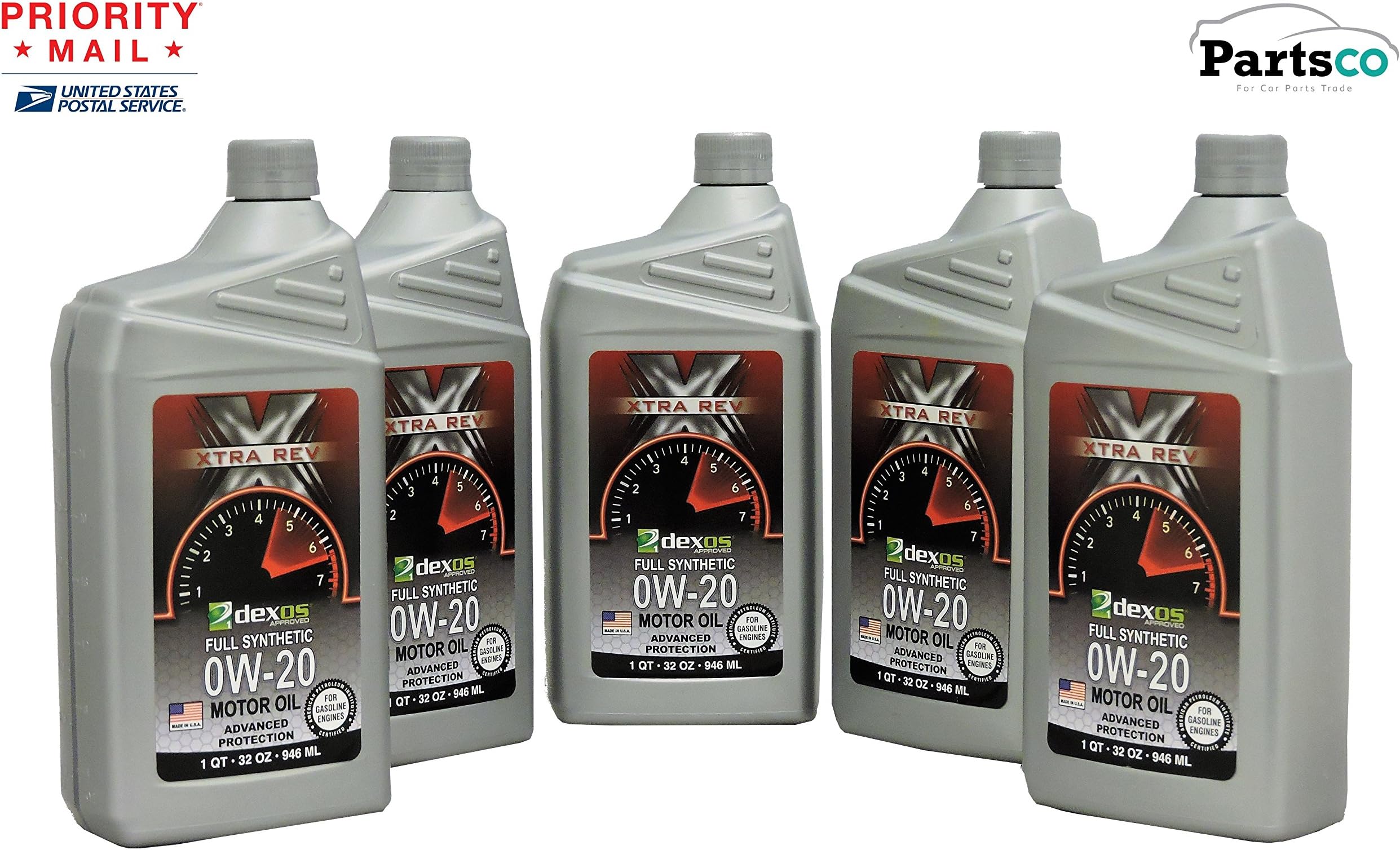 Full Synthetic dexos 0w20 Motor Oil 5 Quarts Xtra REV Brand