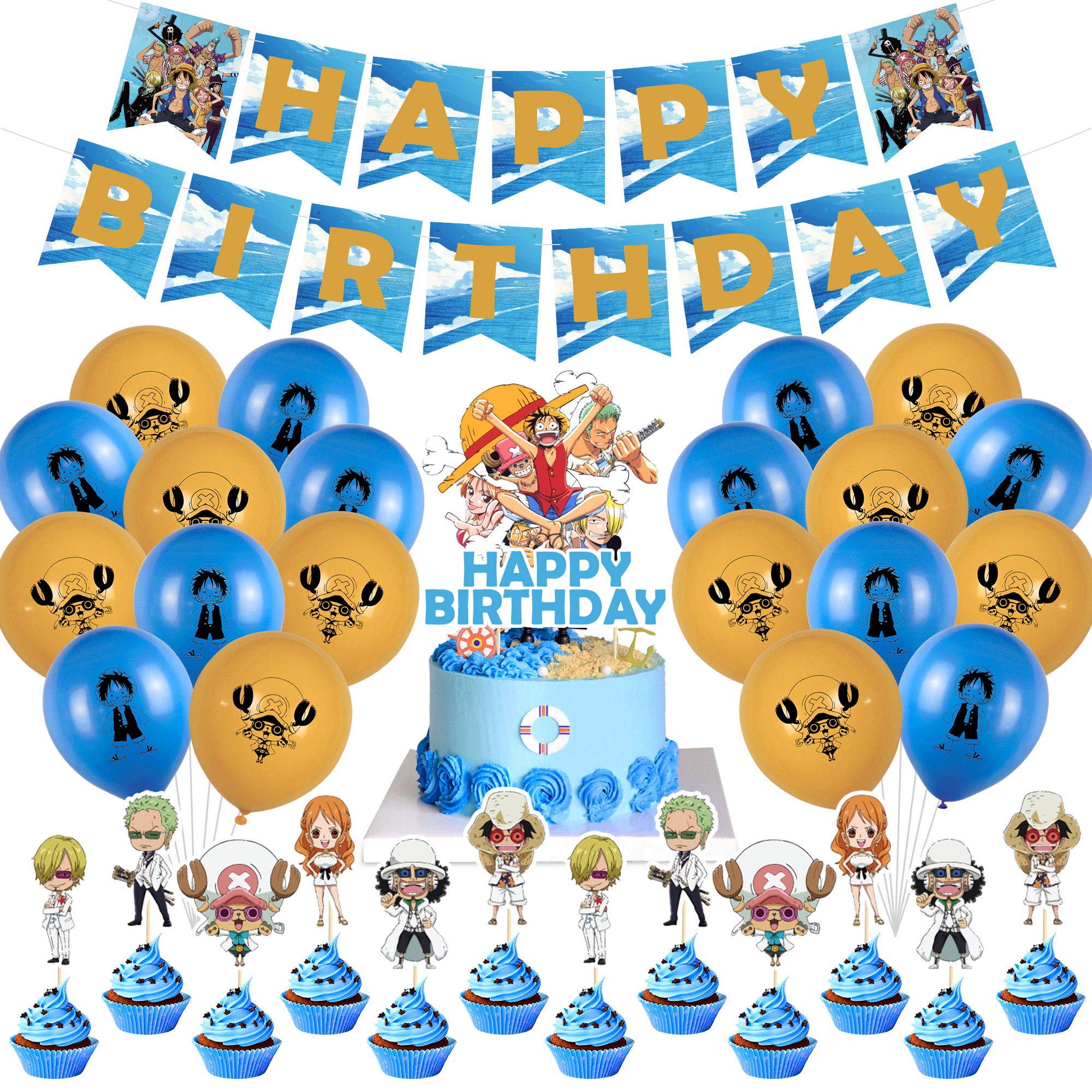 Buy One Piece Birthday Party Decorations, 48 Pcs One Piece Anime Theme