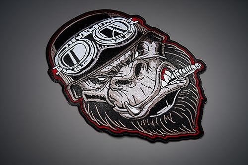 Miniatura 5 de Gorilla Pista - Parche bordado en la espalda grande para chaleco para coser con plancha, multicolor