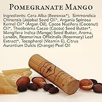 Vista 8 de Bee Bella Bálsamo labial, mango de granada, paquete de 3 – Cuidado de labios hidratante, 100% natural, cera de abeja orgánica original con vitamina