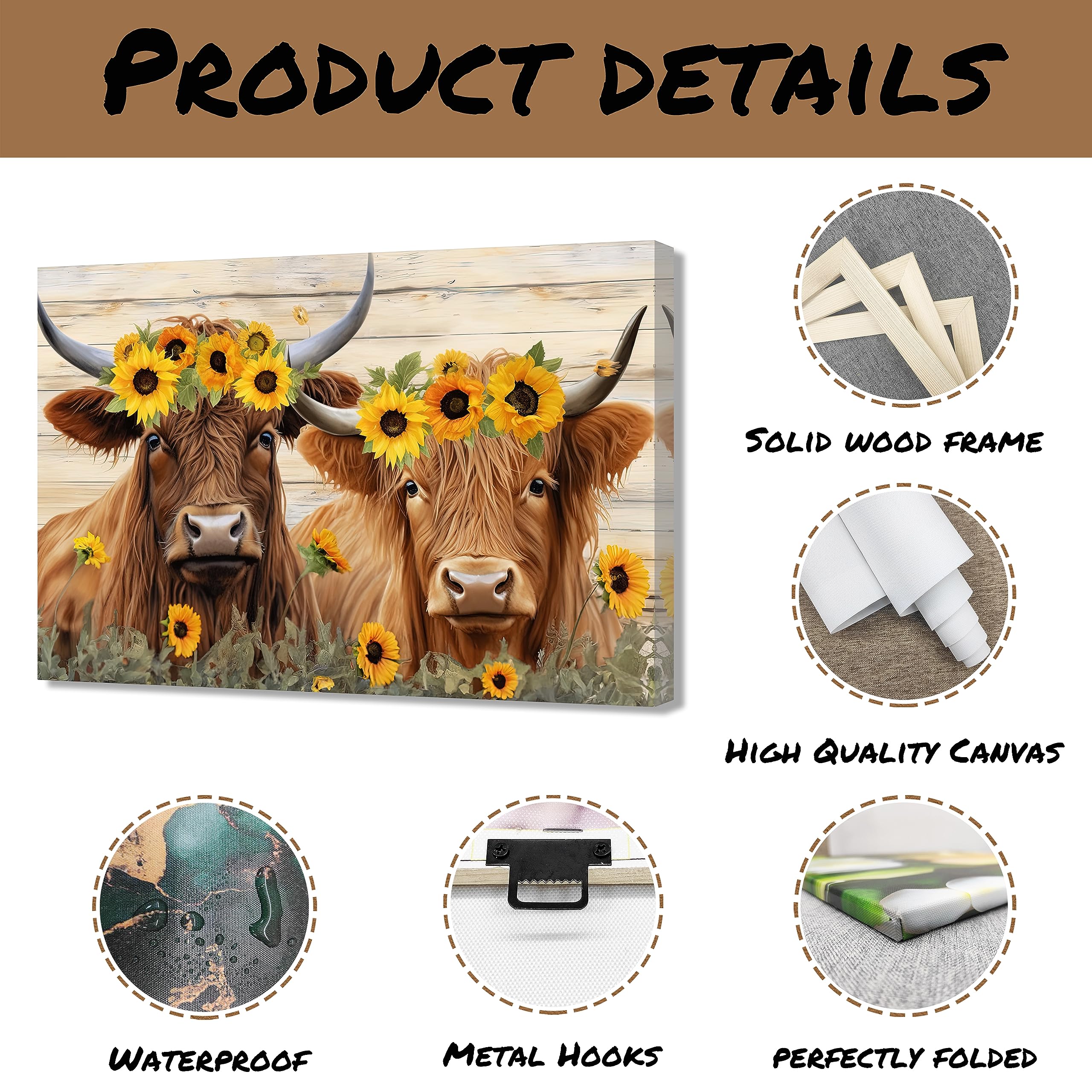 Imágenes De Vaca Para Baño, Decoración De Pared, Lienzo Con