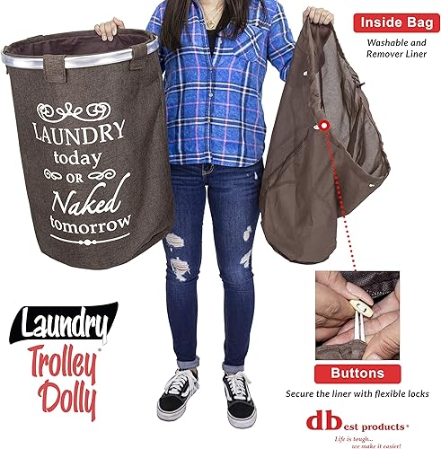 Miniatura 4 de dbest products Carrito de lavandería grande