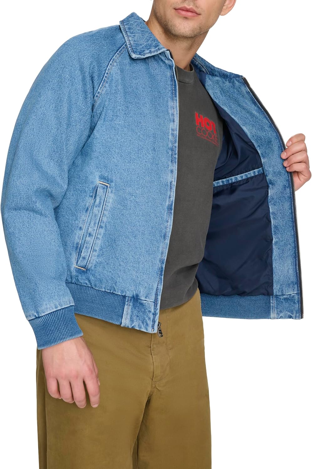 Levi's mens Levi's Men's Denim Bomber Jacket - Image 7