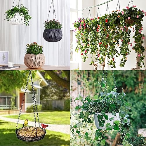 Miniatura 7 de PCTC Paquete de 3 cadenas colgantes de 18 pulgadas, soporte para plantas colgantes, cadenas de cesta de macetas de 3 puntos de repuesto para