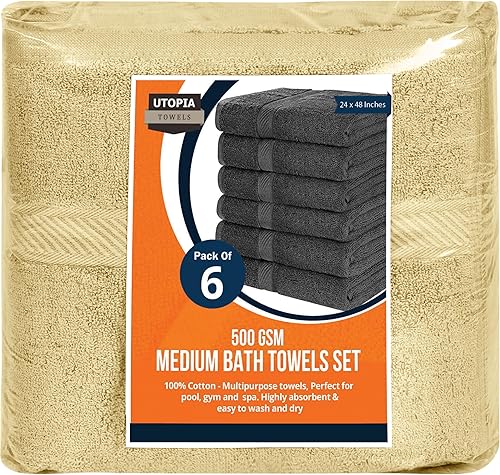 Miniatura 3 de Utopia Towels - Paquete de 6 toallas, de 24 x 48 pulgadas