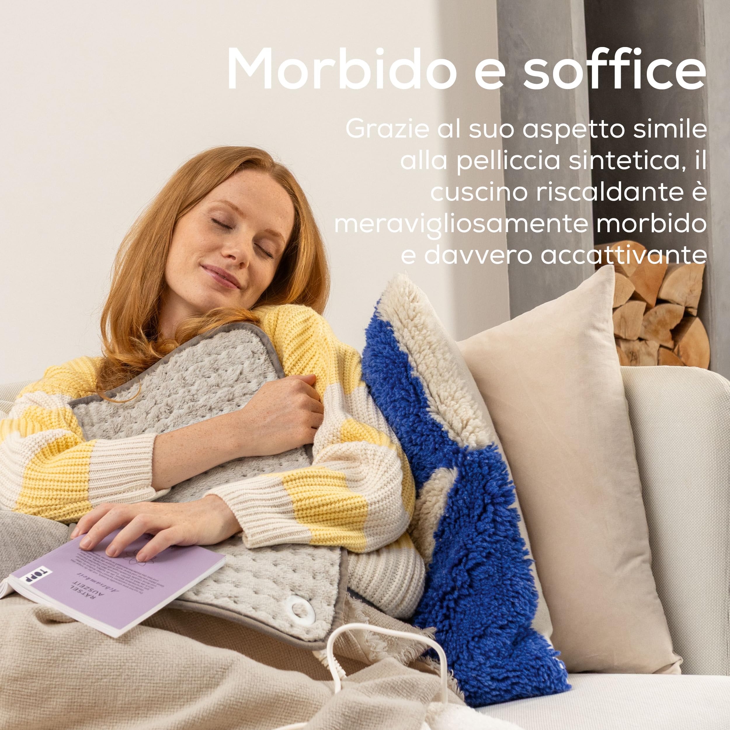 Beurer HK 123 Nordic termoforo XXL, ultramorbido e traspirante, 3 livelli di temperatura, riscaldamento rapido, spegnimento automatico, lavabile in lavatrice a 30°C, 60 x 30 cm, prodotto in Europa