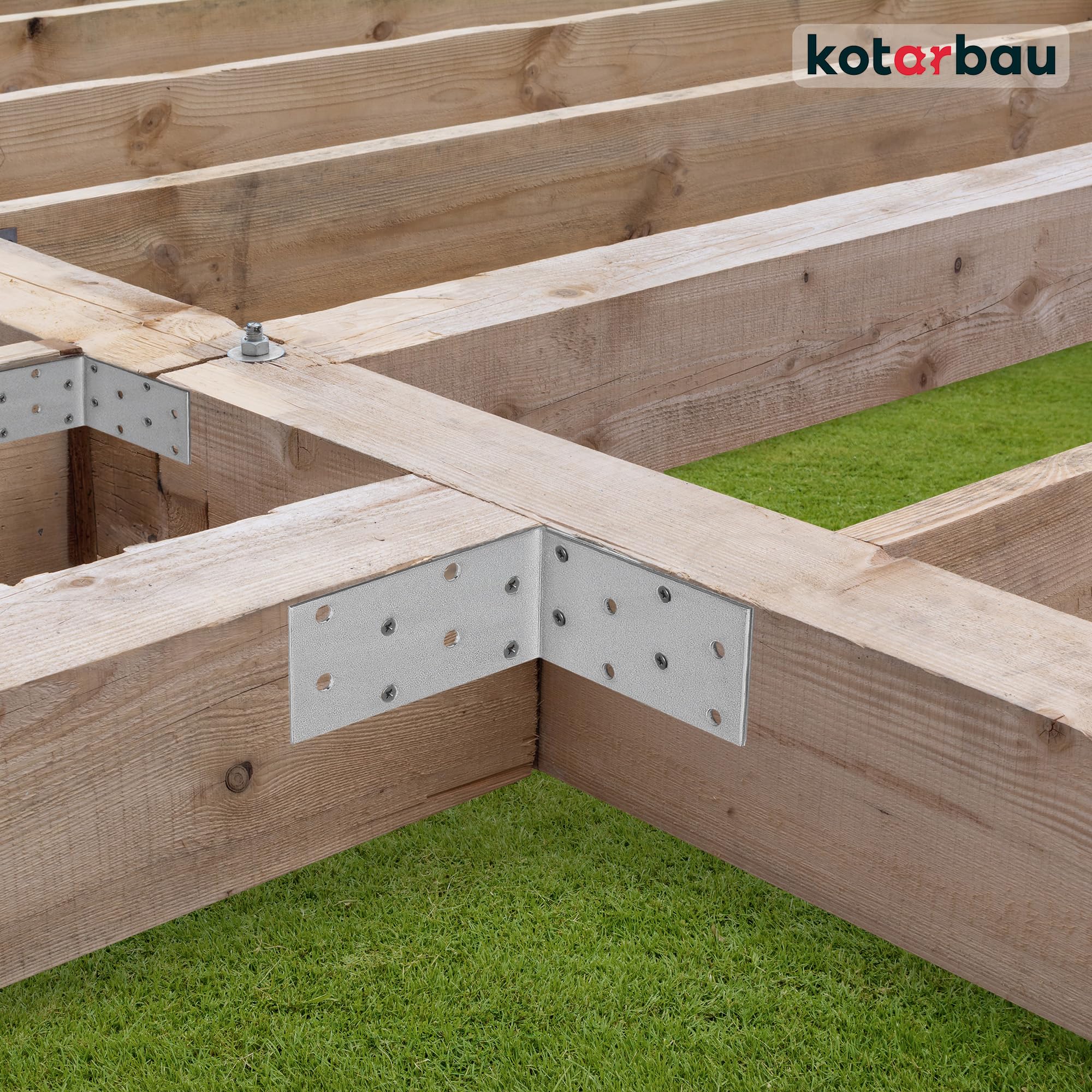 KOTARBAU 50er Set Winkelverbinder 75 x 75 x 40 mm Verzinkt Stahl Bauwinkel Montagelöcher Möbelwinkel Schwerlast Holzverbinder Montagewinkel Stuhlwinkel