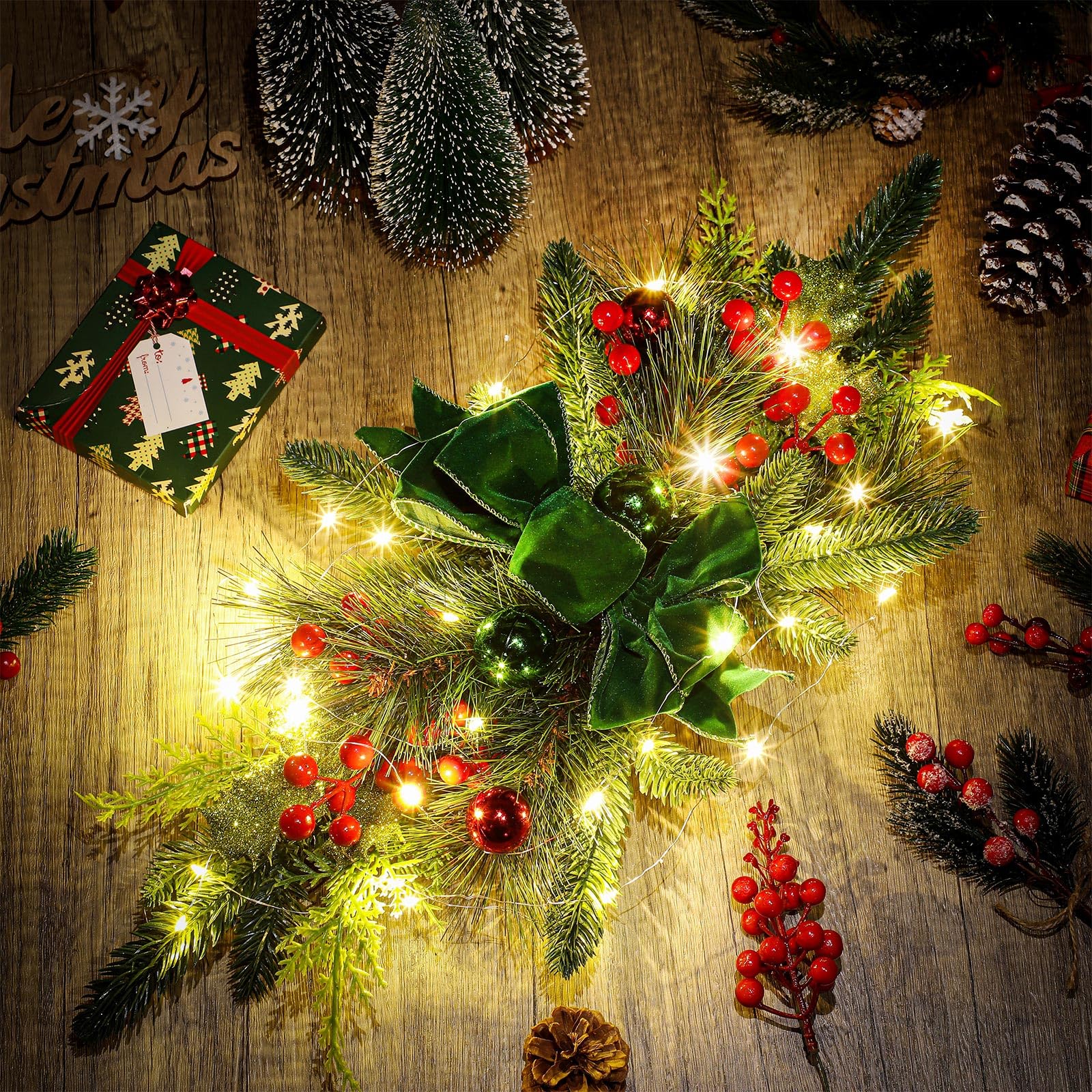 Guirnalda De Pino De Navidad Preiluminada, Guirnalda De Cedr | Meses, image size:1600x1600