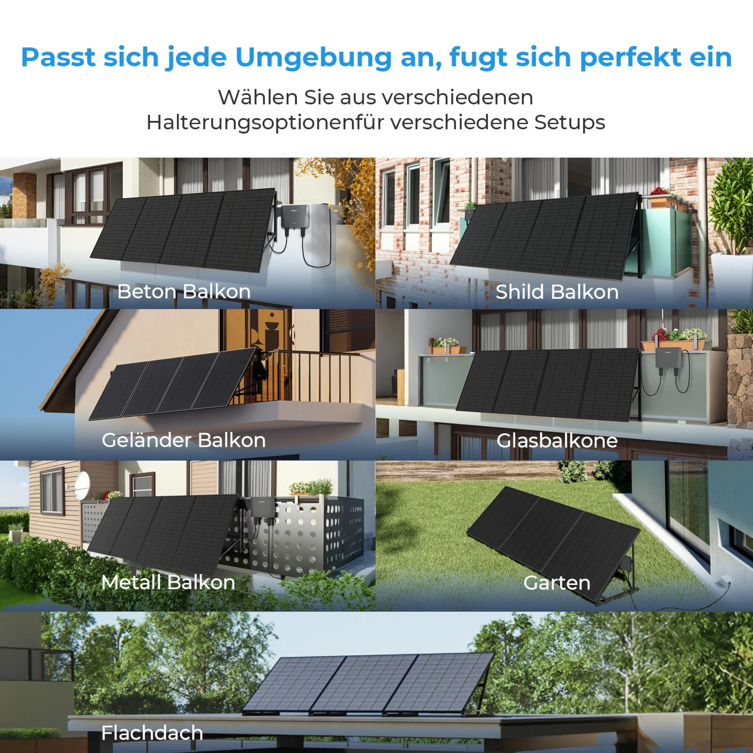 RAY 200W Full Black Solarmodul inkl. Beton-Balkon-Halterung – TopCon N-Typ – 25% Wirkungsgrad – Plug & Play – Für Balkonkraftwerk