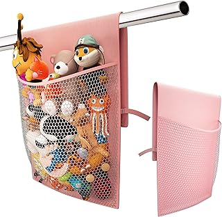 Stuffed Animal Storage Pocket for Closet and Chair Caddy Organizer for Stuffier, Baby Ideas Holder, Toy Plush Storage/Hammock Hanging Storage Net Big Girls Toddler Large Bag Animals Pink