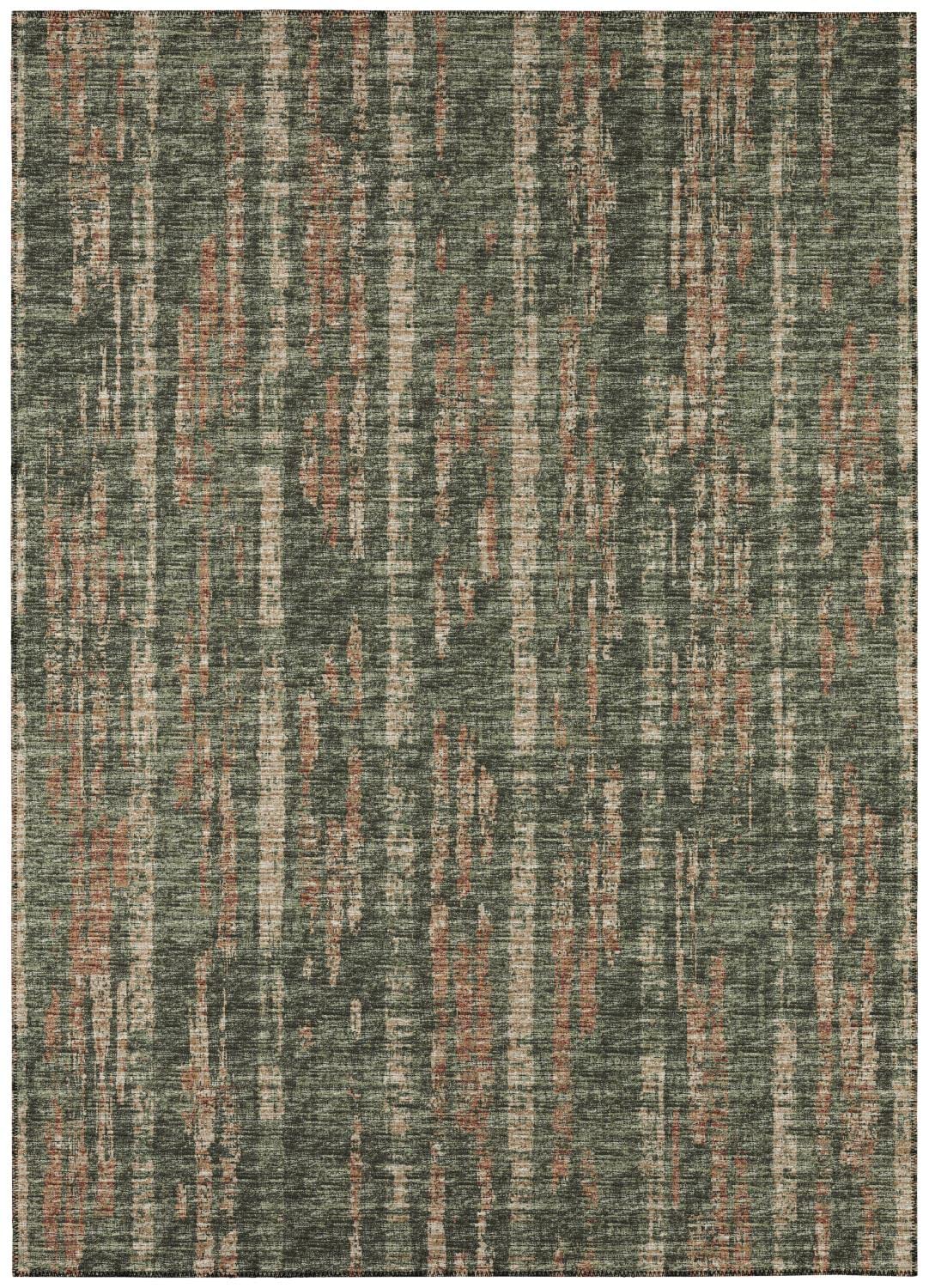 Rylee ARY36 Green Washable 3' x 5' Indoor Outdoor Area Rug, Easy Clean, Machine Washable, Non Shedding, Bedroom, Entry, Living Room, Dining Room, Kitchen, Patio Rug