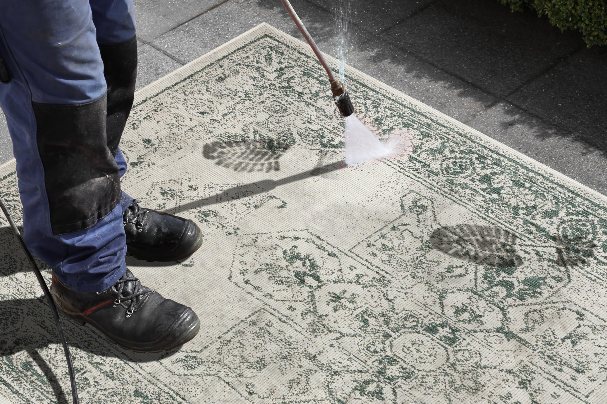 bougari Borbon Tapis réversible pour intérieur et extérieur, Crème Verte., 160 x 230 cm