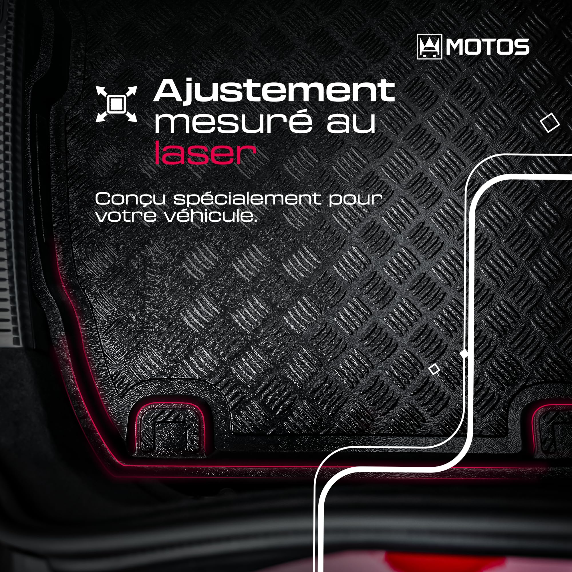 MOTOS Tapis de coffre en PE pour Peugeot 206 1998-2012 Rendez votre voyage plus confortable grâce à ce tapis de voiture durable - Tapis de coffre de voiture tout temps, protection contre les salissure