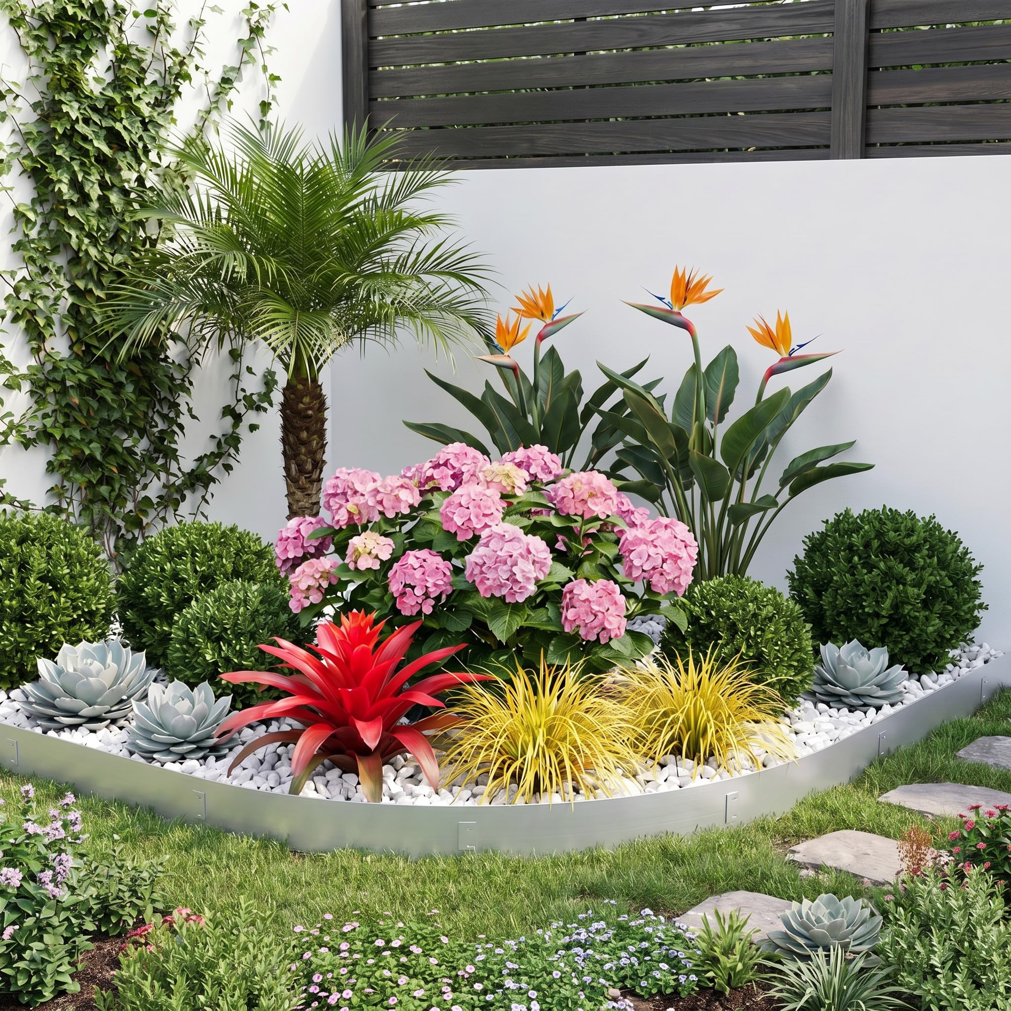 Froadp 20m Bordi da Giardino per Prato Flessibile Aiuola Bordo Regolabile in Metallo Zincato Rialzati per Piante Erbe Vegetali Crescita Floreale(100x18cm)