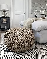 Vista 7 de S & L Homes Puf otomano – 100% yute trenzado reposapiés puf de punto a mano tradicional de cordón bohemio para sala de estar, dormitorio, guardería