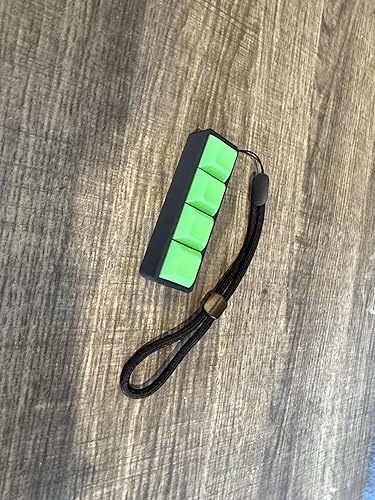 Miniatura 2 de Juguete para ansiedad con interruptor mecánico de cuatro botones  Juguete estimulante, alivio del estrés, TDAH (base negra, teclas verdes)