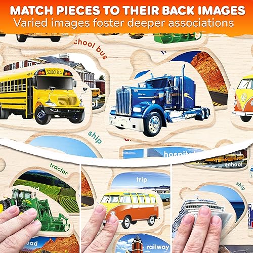 Miniatura 3 de QUOKKA Rompecabezas de madera para niños pequeños de 1 a 3 años, juego de 3 rompecabezas para niños de 2 a 4 años, rompecabezas de juguete