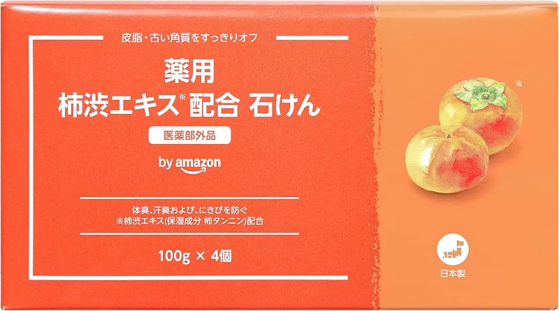 by Amazon 薬用 柿渋石けん ペパーミント 4個入