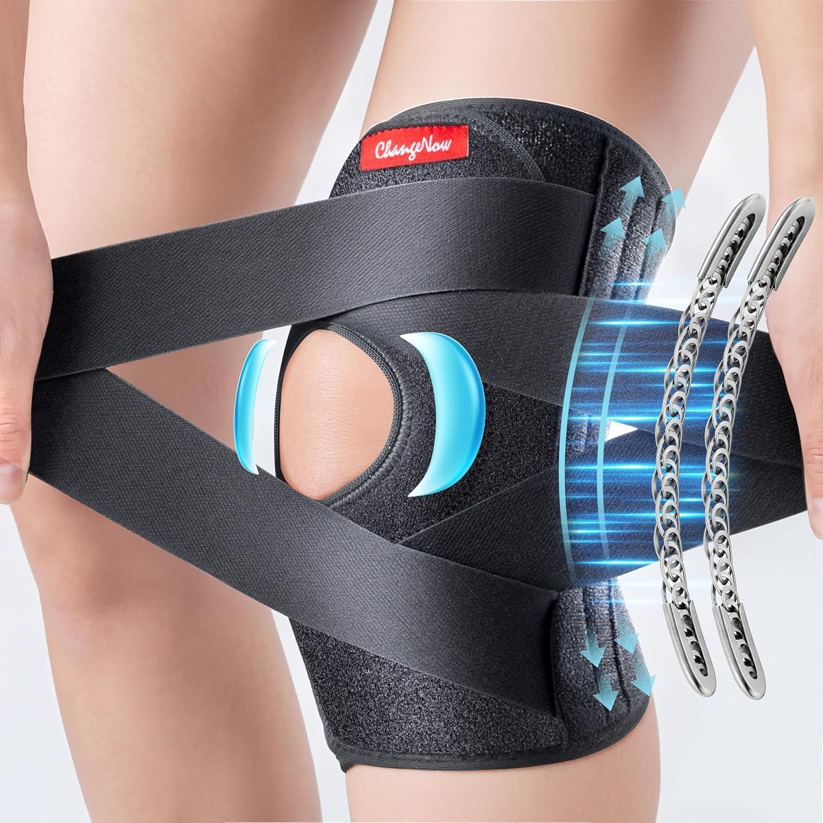 Medical Knee Brace for Women & Men,Knee Support with Side Stabilizers | Adjustable V-Straps,Anti-Slip for Knee Pain,Meniscus Tear,ACL,MCL,Arthritis,Patella Stability and Injury Recovery