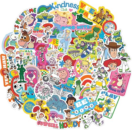 Fashion Angels Disney Pixar Toy Story 100 Vinyl Sticker Pack, Includes Large Water-Resistant Stickers with Woody, Buzz Lightyear & Friends, to Decorate Water Bottles, Laptops & More, for Ages 8+