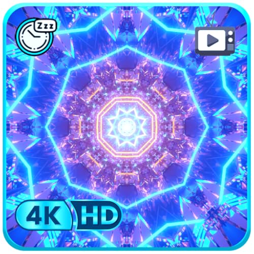 万華鏡の夢スクリーンセーバー - リラックス音楽、スリープタイマーカウントダウン＆サウンドオンリーモードと催眠抽象AIループ
