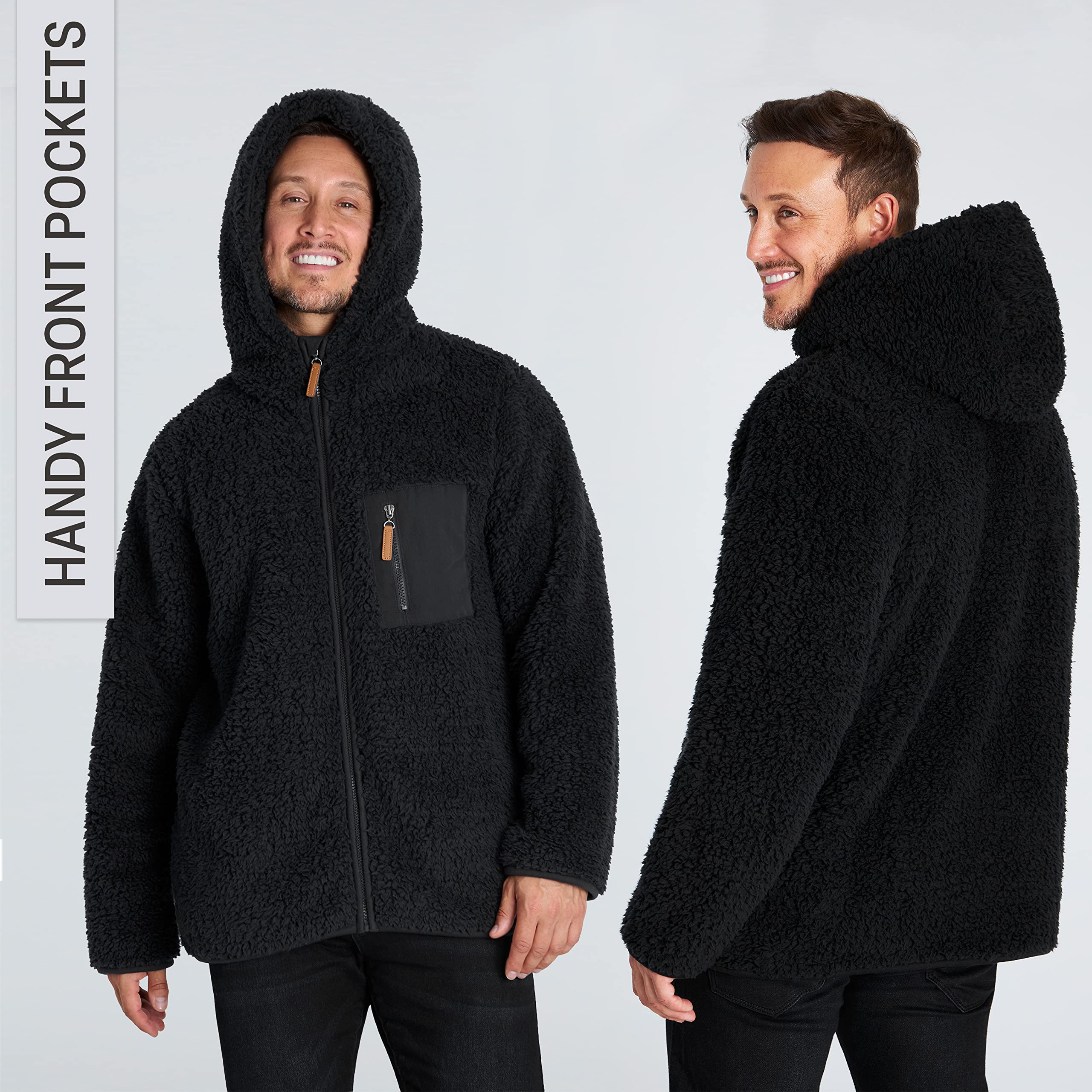 CityComfort Felpa Uomo con Zip, Felpa Invernale in Pile Teddy