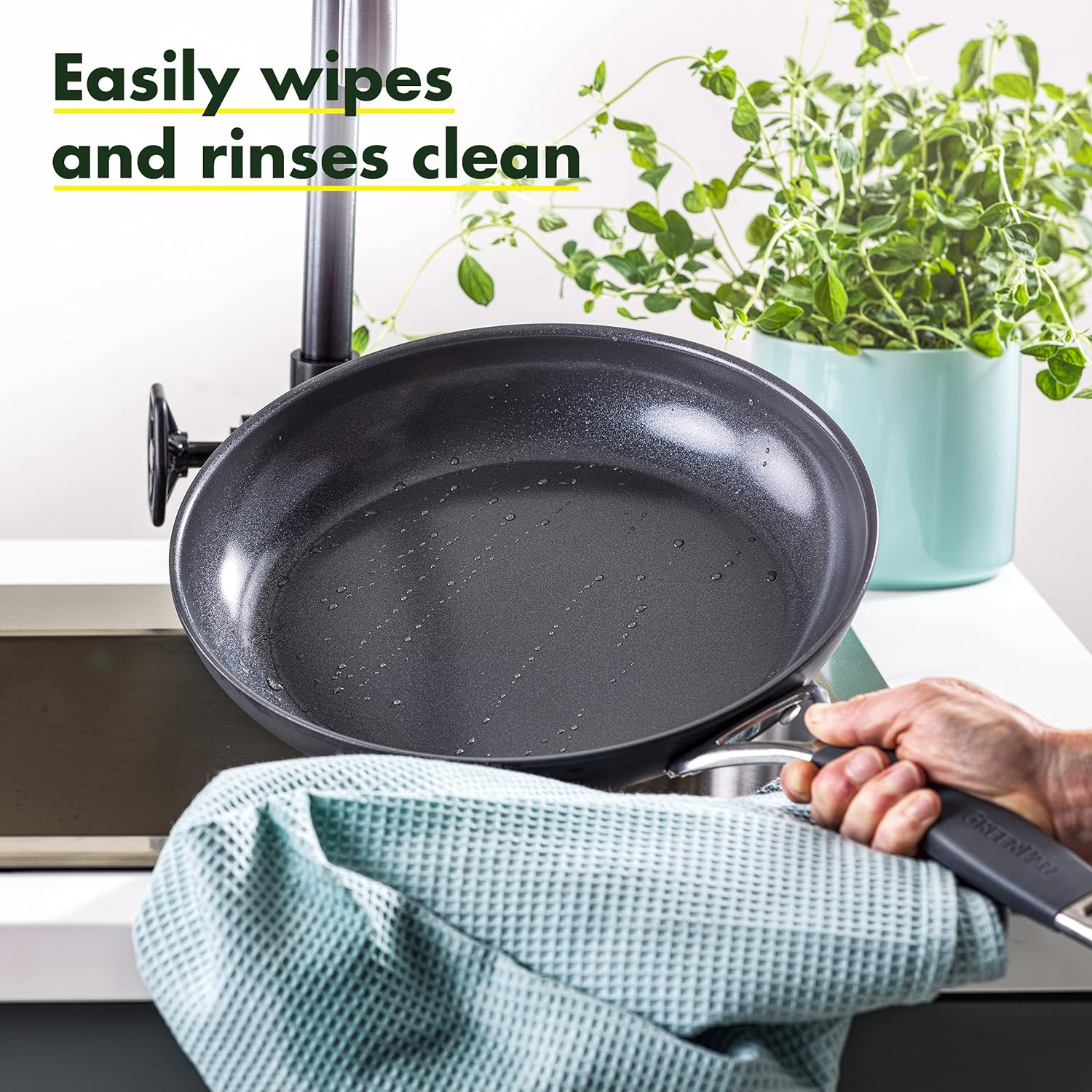 GreenPan York Hard Anodized Healthy Ceramic Nonstick Gray Frying Pan/Skillet Set, 8" and 10": Home & Kitchen