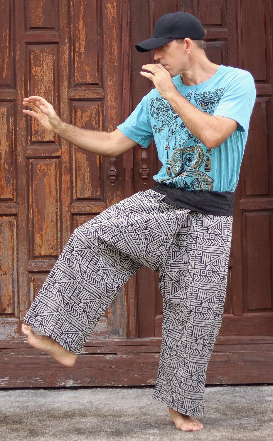 RaanPahMuang Thai Fisherman Pants Men/Women, Loose Yoga, Pirate, Harem Pants, 100% Cotton, Unisex Kimono Pants - Image 2