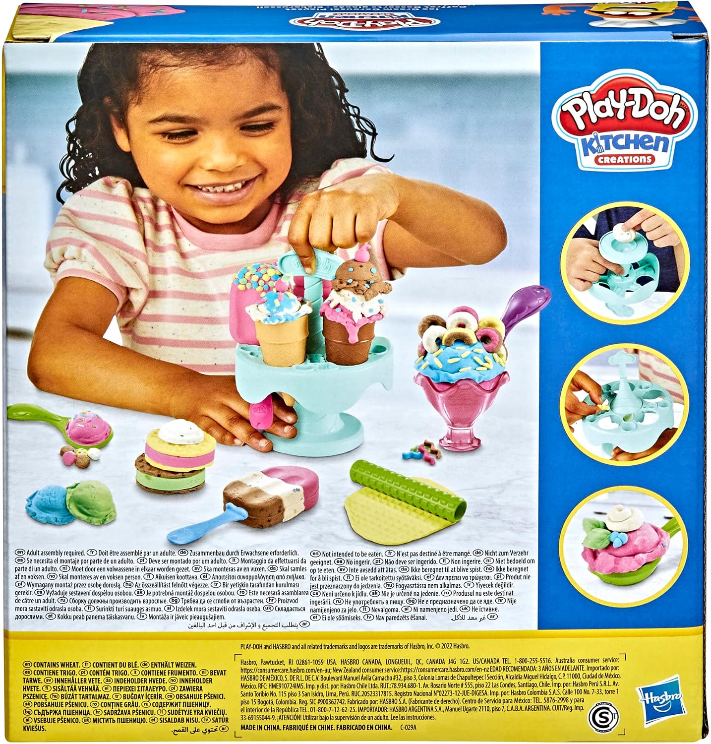 Play-Doh Massa de Modelar Carrossel de Sorvete - Crie Sorvetes Coloridos - kit com 6 potes de massinha de modelar e acessórios, para crianças acima de 3 anos