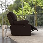 HOMCOM Double Reclining Loveseat, PU Leather Manual Recliner Sofa Chair with Thick Backrest, Padded Armrests, Footrest for Living Room, Brown