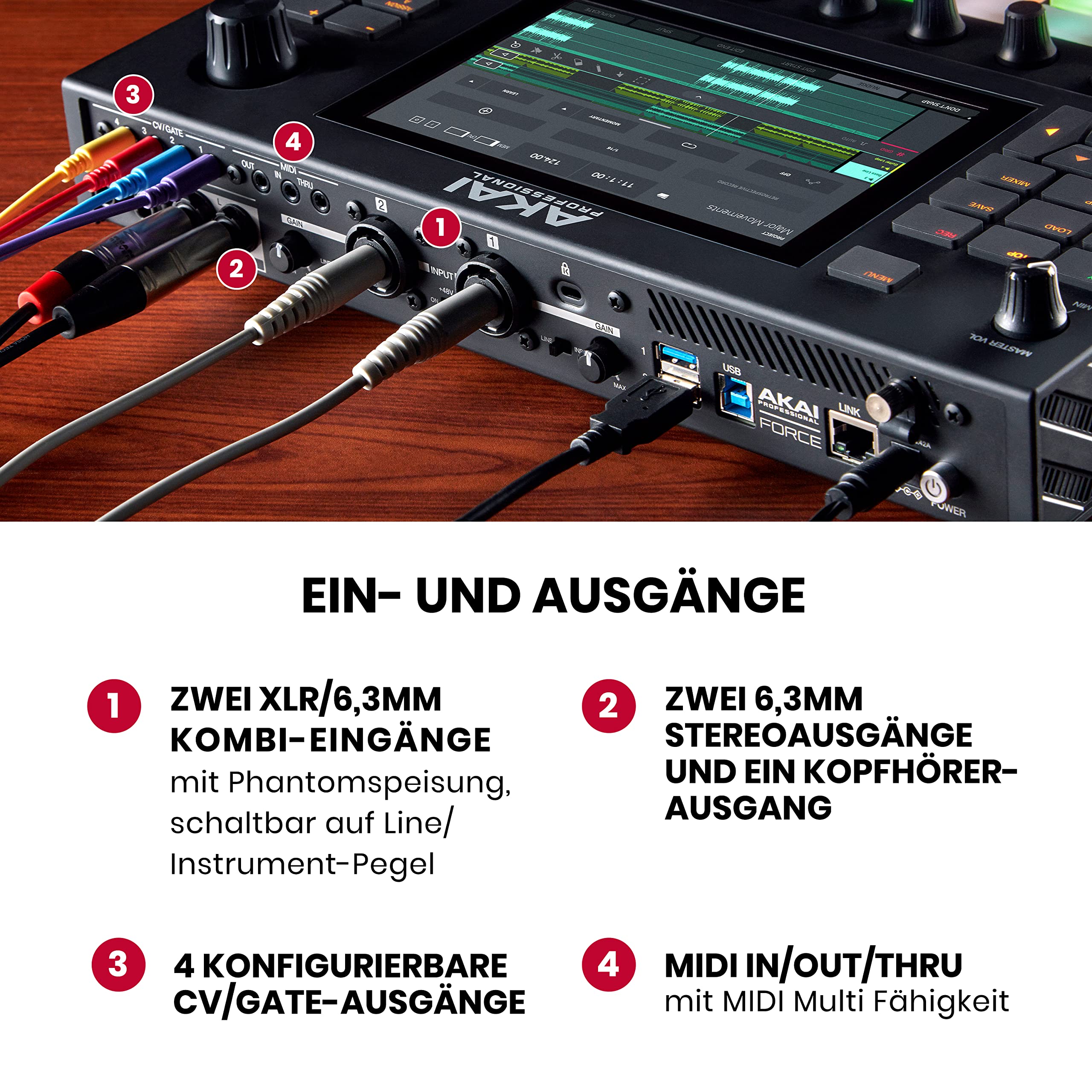 Akai Professional FORCE – Standalone-Musikproduktion, MIDI-Sequencer und DJ-System mit Synth-Engines, MPC-Sampling und Clip-Launching im Ableton-Stil
