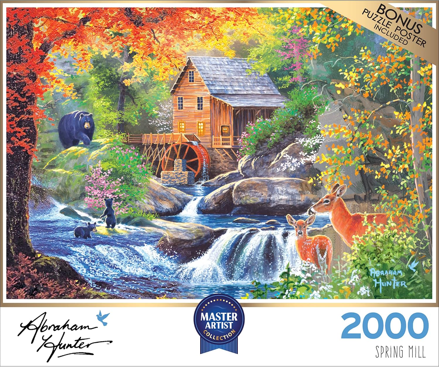 RoseArt - Abraham Hunter - Spring Mill - 2000 Piece Jigsaw Puzzle for Adults