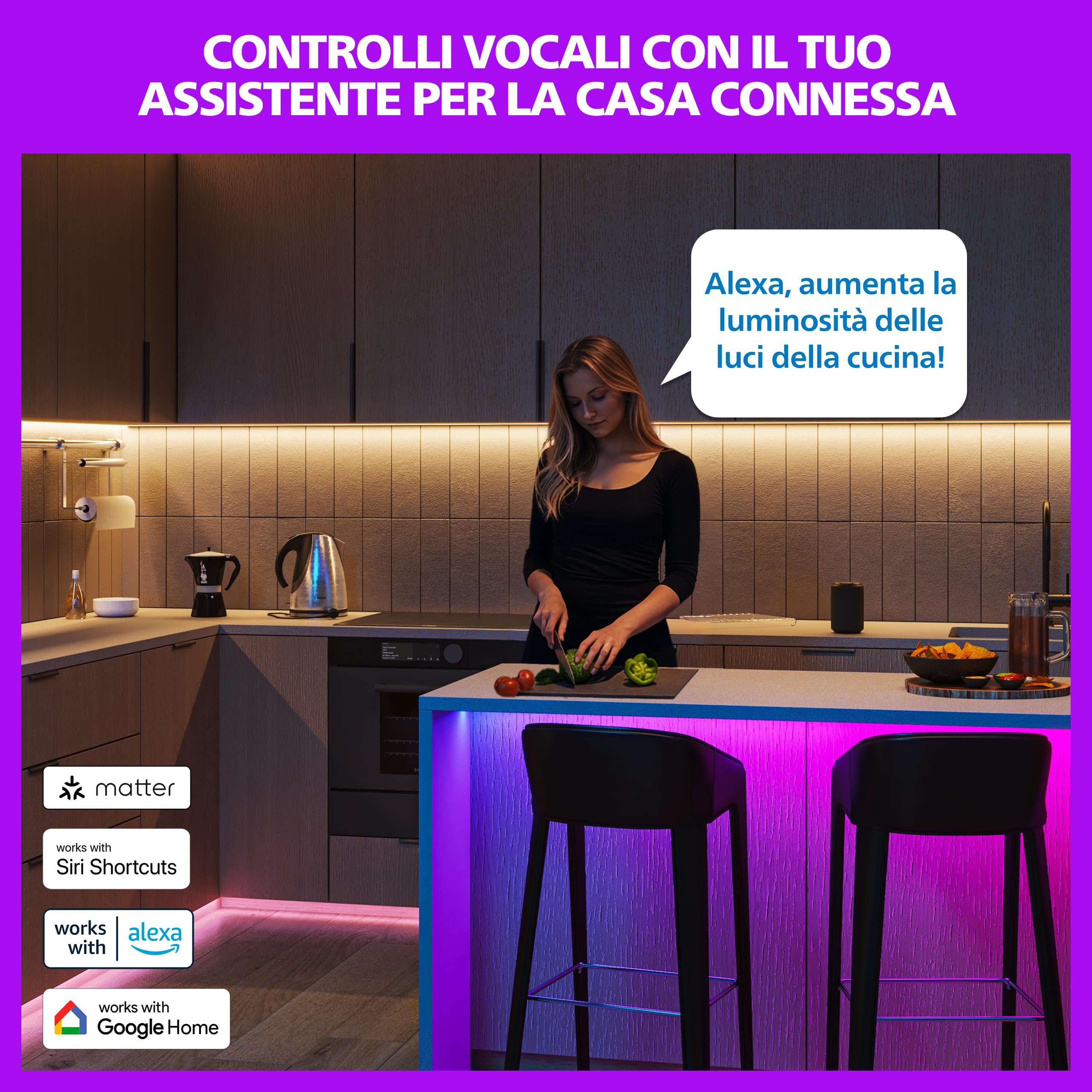 Philips Smart Lighting, Lampadina LED C37 Smart RGB, 4 Pz, E14, 470 lm, Luce Bianca Regolabile e a Colori 2.200-6.500 K, Dimmerabile, Connected by WiZ, Alexa, Google Home, Apple Home, Luci Led